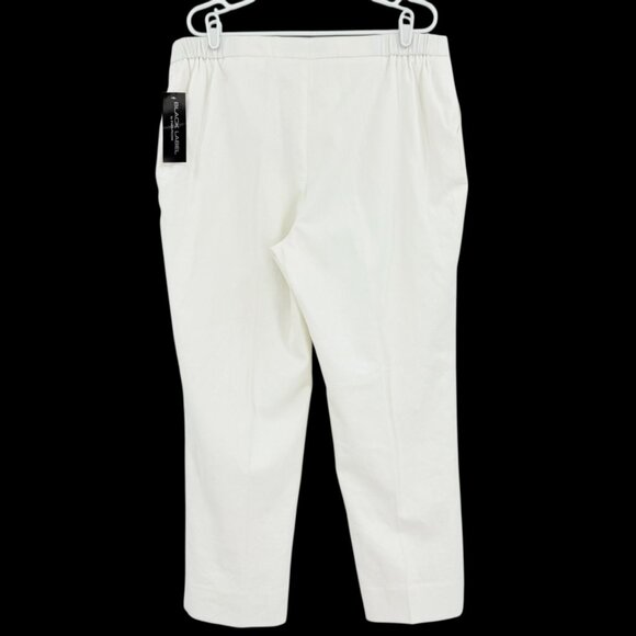 Black Label by Evan-Picone Womens Linen Blend Natural White Crop Pants Sz 16 NWT - Picture 2 of 11